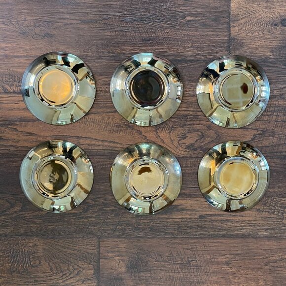 Ornate Gold Blue and White Teapot with 6 Matching Tea Plates - Picture 9 of 16